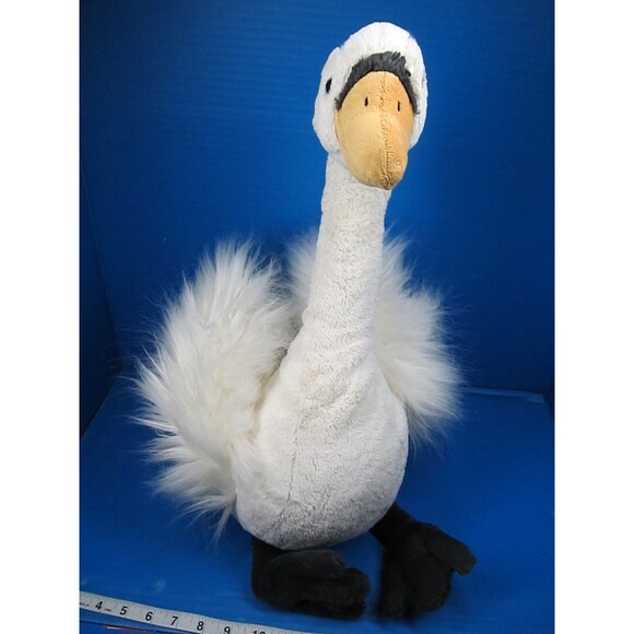 Jellycat PETITE Fuzzy White SOLANGE SWAN (Retired) 19” Plush Stuffed Animal - Picture 11 of 12